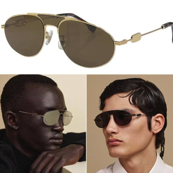 NEW FENDI SUNGLASSES, GOLD BROWN UNISEX EYEWEAR FENDI - Picture 1 of 4